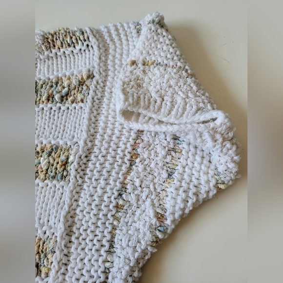 Vntg Jennifer Reed Hand Knit Sweater Top Size Medium White - Picture 4 of 8
